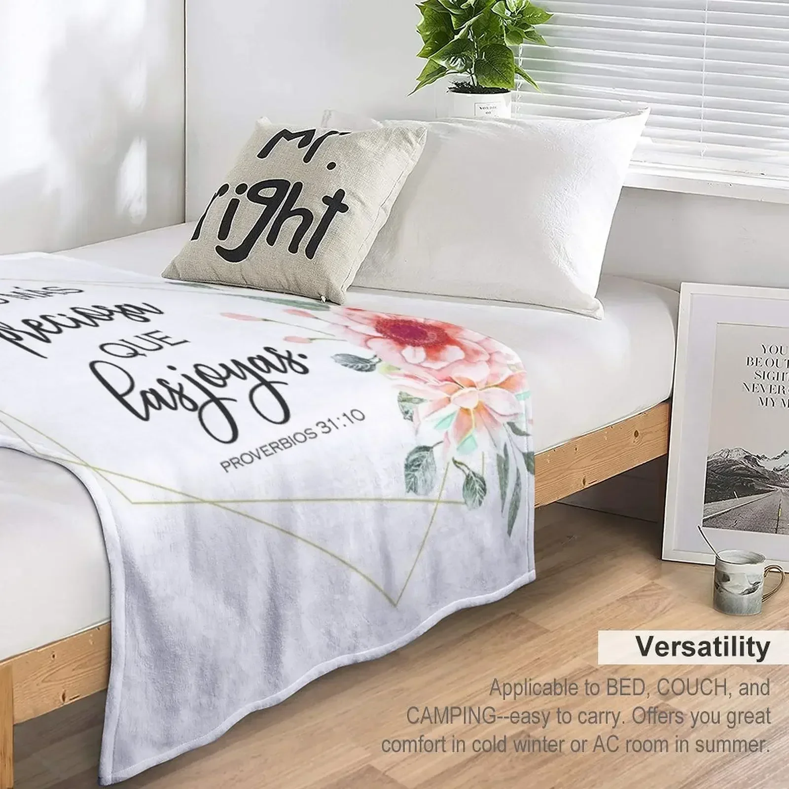 Испанский біблійный стих Proverbios 31:10 Пледы для малышей Тонкие одеяла