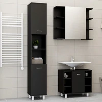 3 piece bathroom furniture set chipboard bathroom cabinet bathroom furntain black