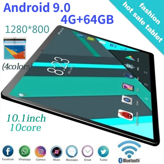2023 New Tablet PC New Ultra-thin 10.1 Inch Octa Core Android 9.0 4G+64GB WiFi Tablet PC Dual SIM Dual Camera