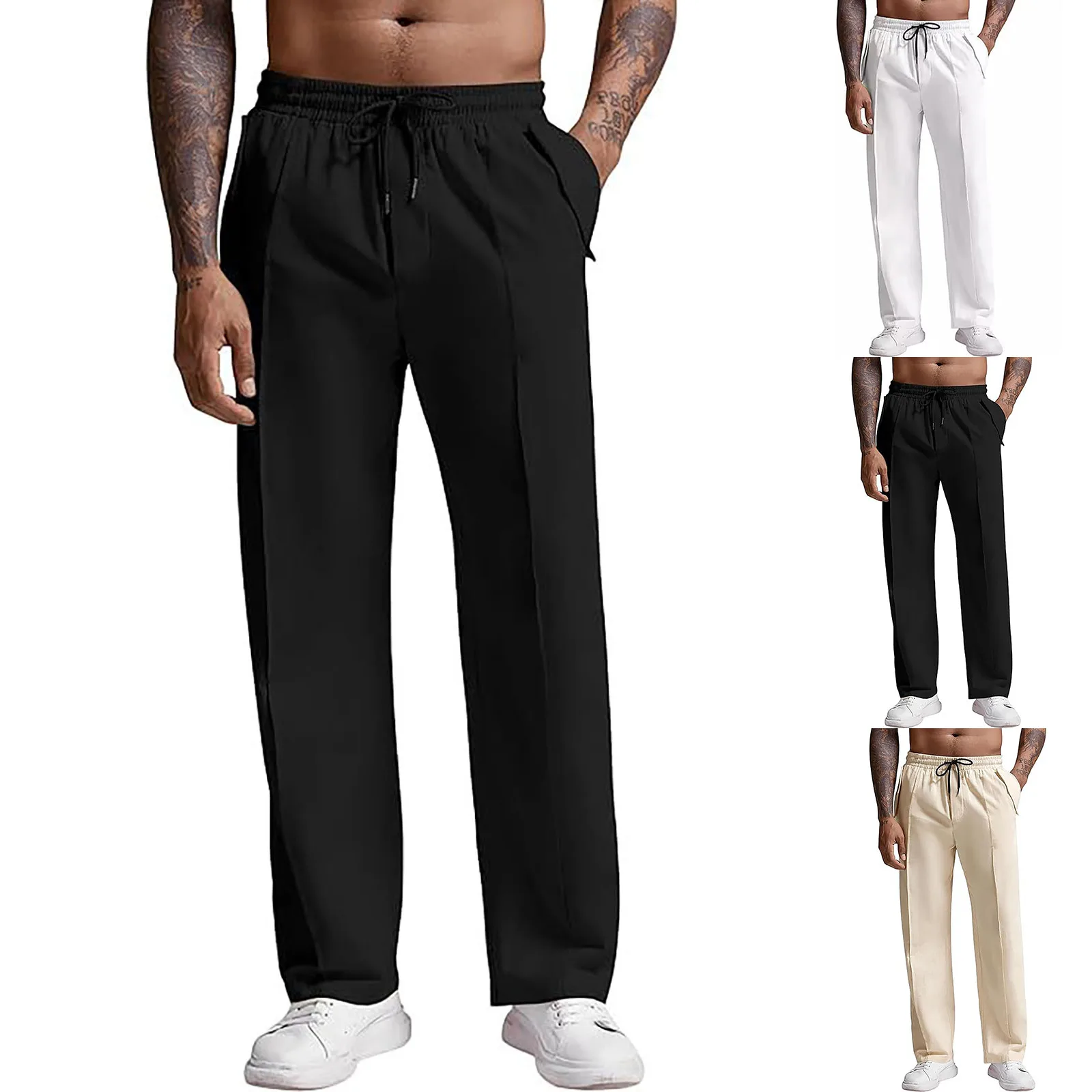 Мужские шелковые брюки тонкие быстросохнущие устойчивые к загрязнениям длинные