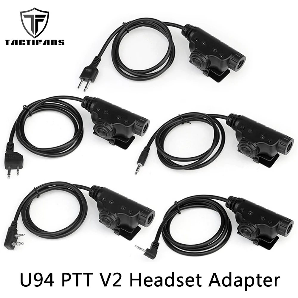 

U94 PTT V2 Headset Adapter Push To Talk Tactical Mil-spec Intercom Connector For NATO U174 Standard Comm headphone Accessories