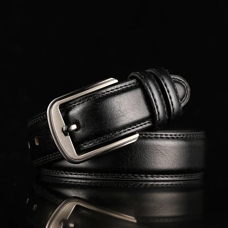 Genuine Light Luxury Belt Business Men's High End Pin Buckle Classic Retro Design Casual Wild Belt Fashion Simple Jeans Belt