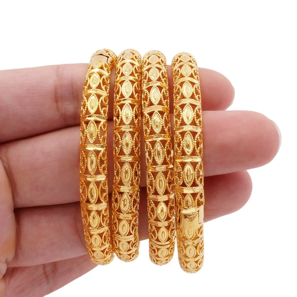 

New RoseL Saudi Arabia Bridal Gold Bracelet Arabia High Quality Luxury Jewelry 24K GoldArabia Bridal Gold Bracelet