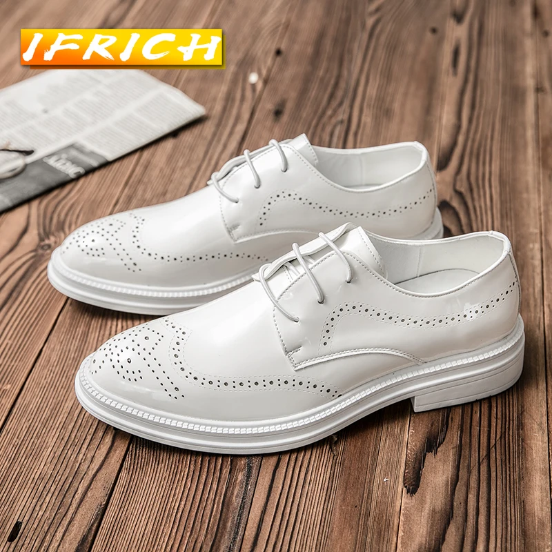 

Лидер продаж 2022, мужские классические туфли, черные, белые резные Формальные туфли-броги, мужские Модные деловые туфли для взрослых, вечерни...