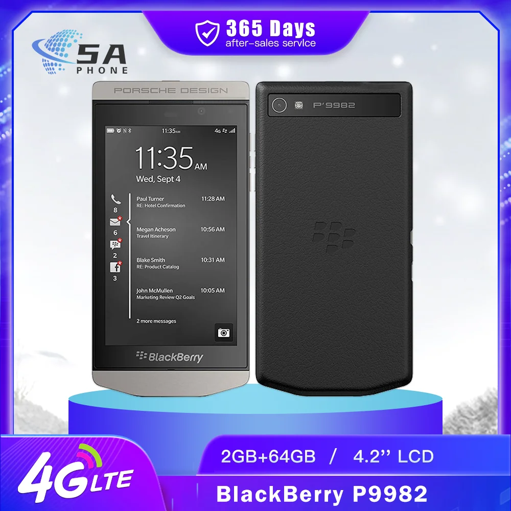 Новый оригинальный мобильный телефон BlackBerry P9982 4G LTE NFC 2 ГБ + 64 4 дюйма IPS ЖК-экран 8 МП