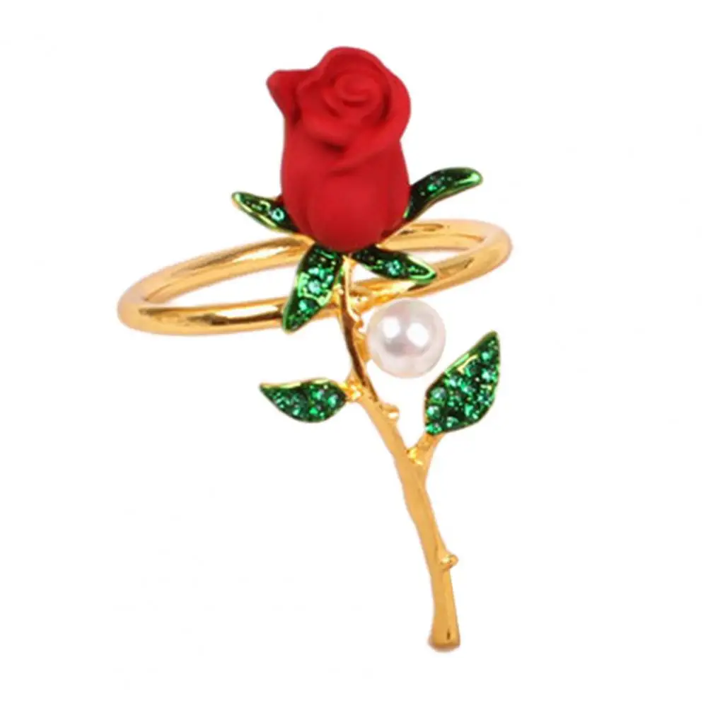 

Unique Rose Serviette Buckle Floral Design Easy to Use Multiple Layer Petal Serviette Ring Photography Prop