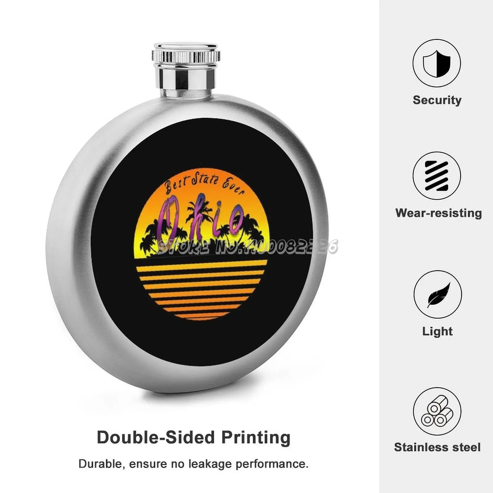 Мы-Огайо колба новинка 5 унций нержавеющая сталь спиртовой флакон бутылка посуда