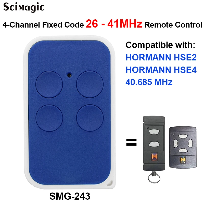 

Hormann HSE2 HSE4 40.685 MHz Remote Control Replacement Clone HORMANN Garage Door Gate Command Key Fob