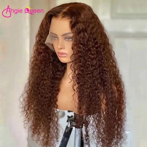 Шоколадно-коричневые влажные и волнистые 13x4 прозрачные кружевные передние парики бразильские волнистые фронтальные человеческие волосы парики для женщин предварительно выщипанные
