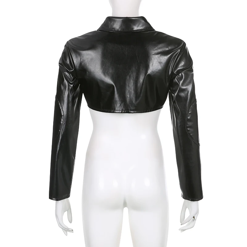 Куртка BIIKPIIK из искусственной кожи с надписью женские пальто длинным рукавом и