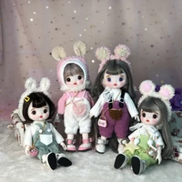 16cm fashion mini wig bjd doll movable joint girl dolls 3d big eyes beautiful cute diy toy doll with clothes dress up doll