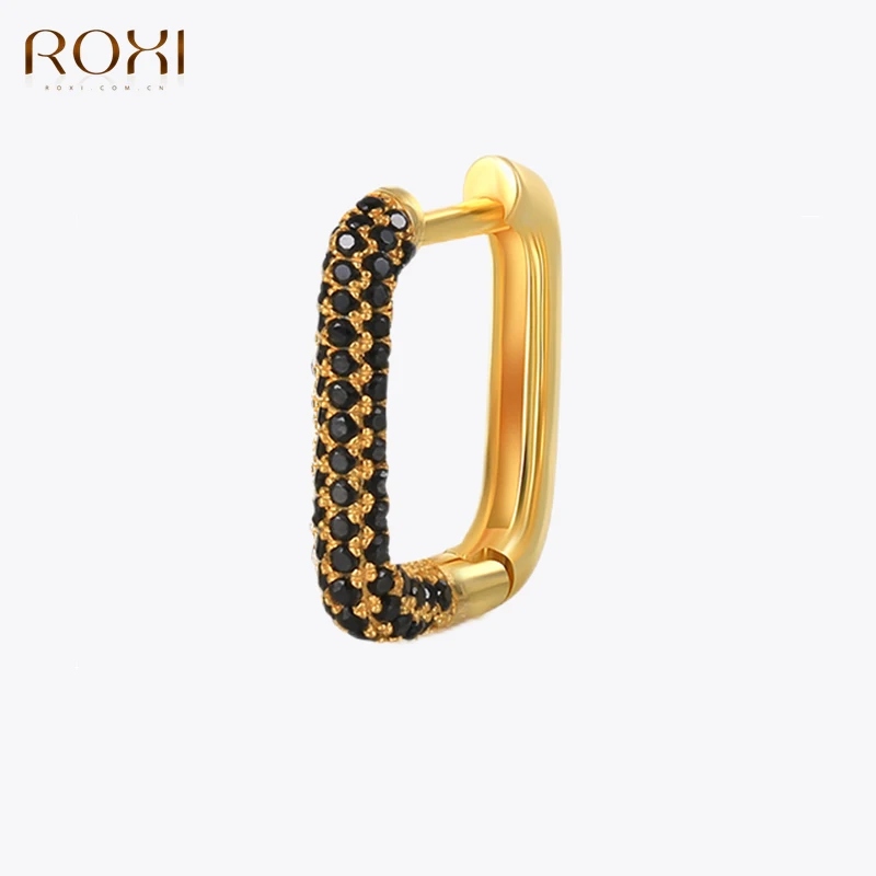 

1 шт., медные серьги-кольца с фианитами