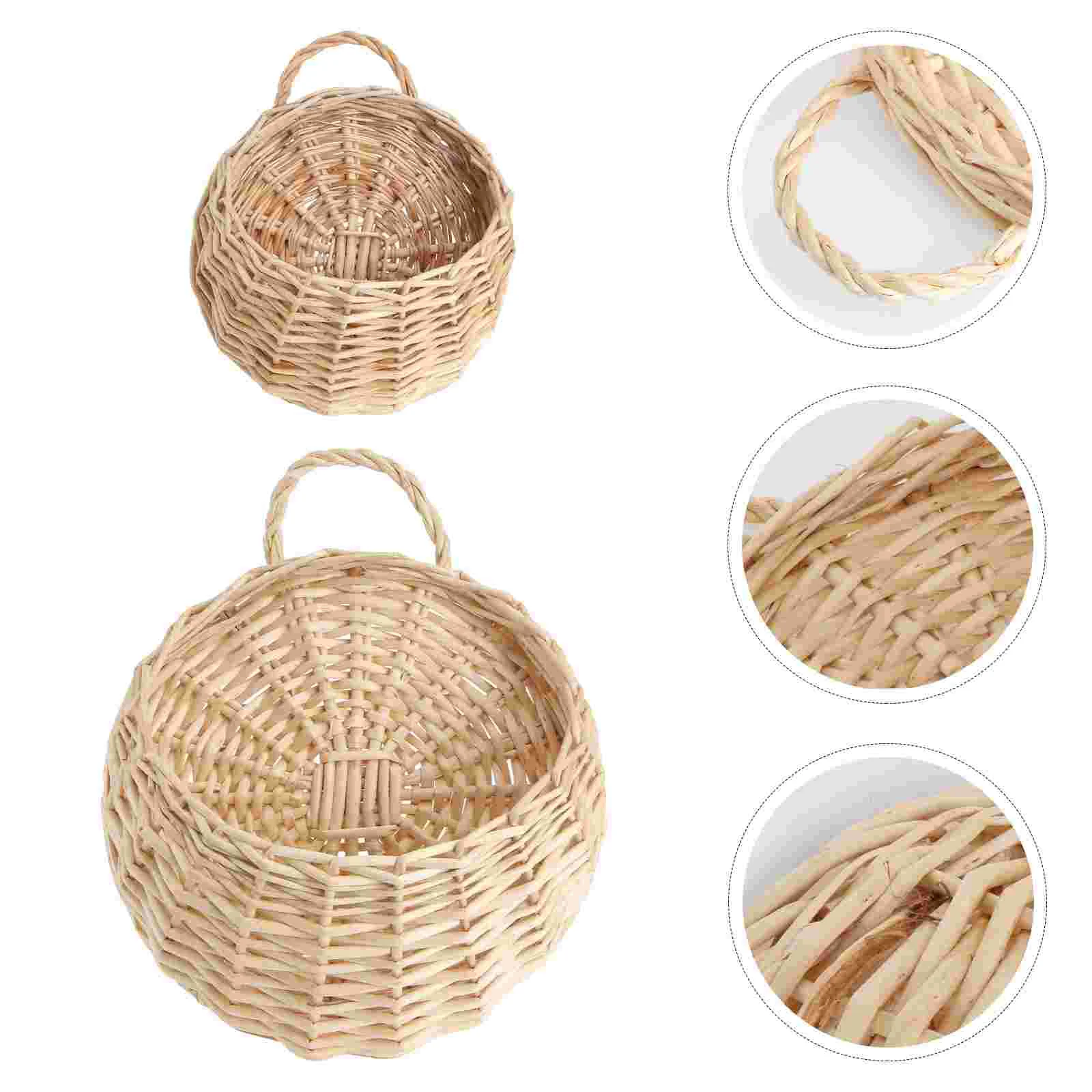 

Basket Hanging Wall Wicker Flower Door Rattan Storagebasketspot Woven Flowerpotplanters Planter Flowers Multipurpose Egg