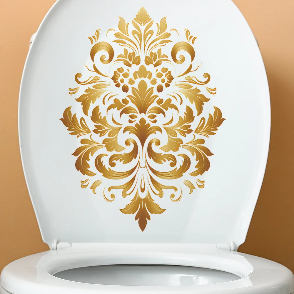 

Золотая наклейка на стену для унитаза