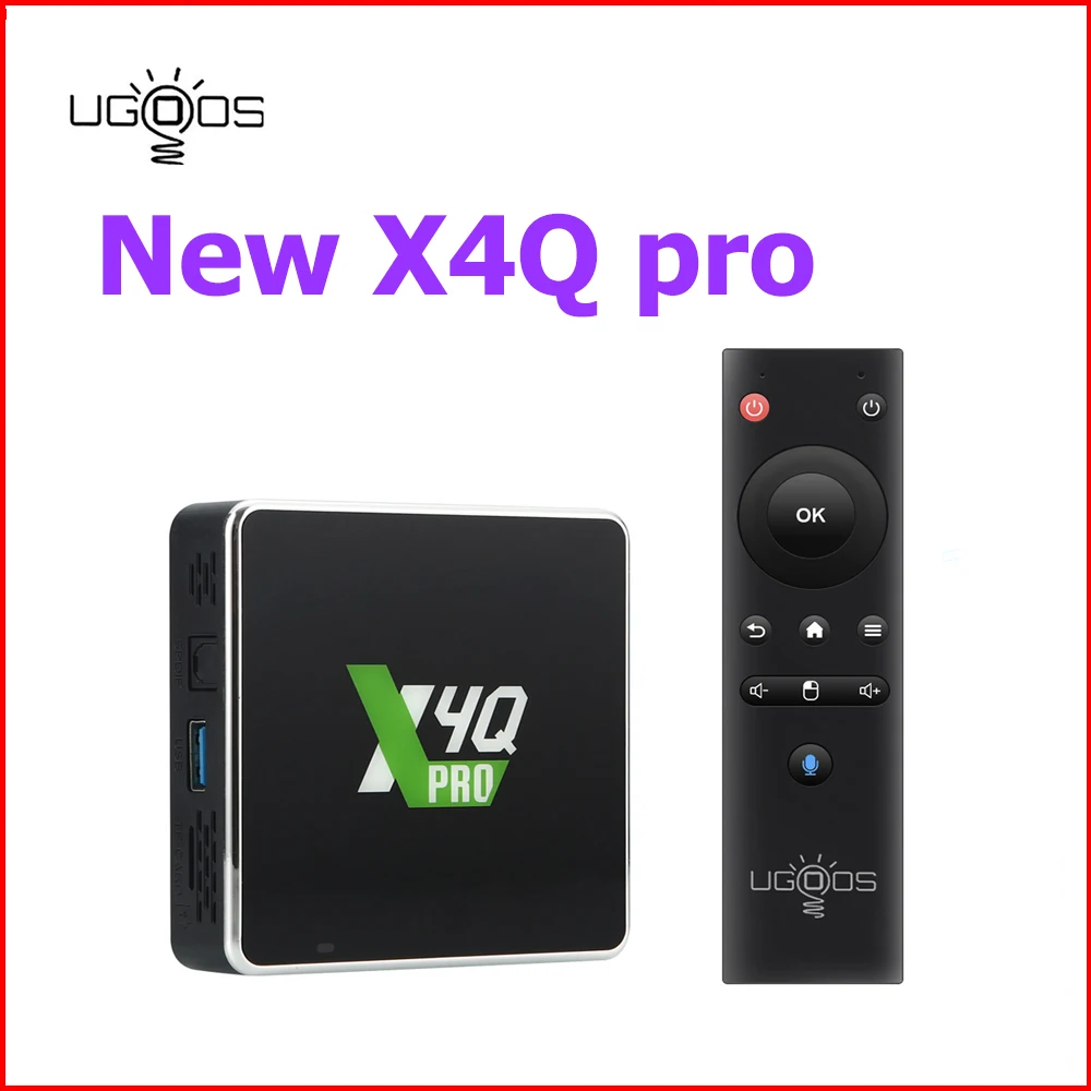 

UGOOS X4Q Pro TV Box Android 11 Winevine L1 Amlogic S905X4 X4Q Plus Support Google Voice Input AV1 CEC 1000M BT LPDDR4 X4Q Cube