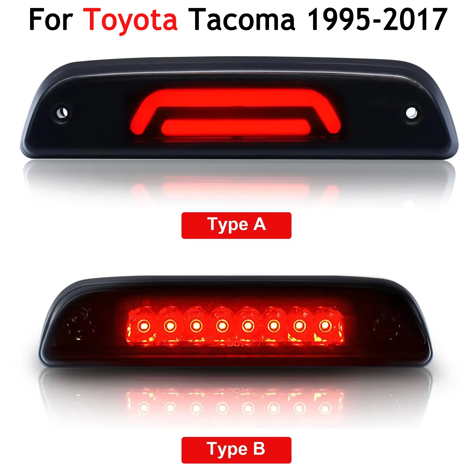 Фото Для Toyota Tacoma 1995-2017 дымчатый светодиодный 3-й третий стоп-сигнал, задний грузовой фонарь с высоким креплением, задний фонарь для пикапа, задние стоп-сигналы №2