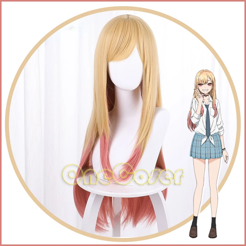 Аниме Мой наряд дорогой Марин Китагава искусственные розовые волосы с