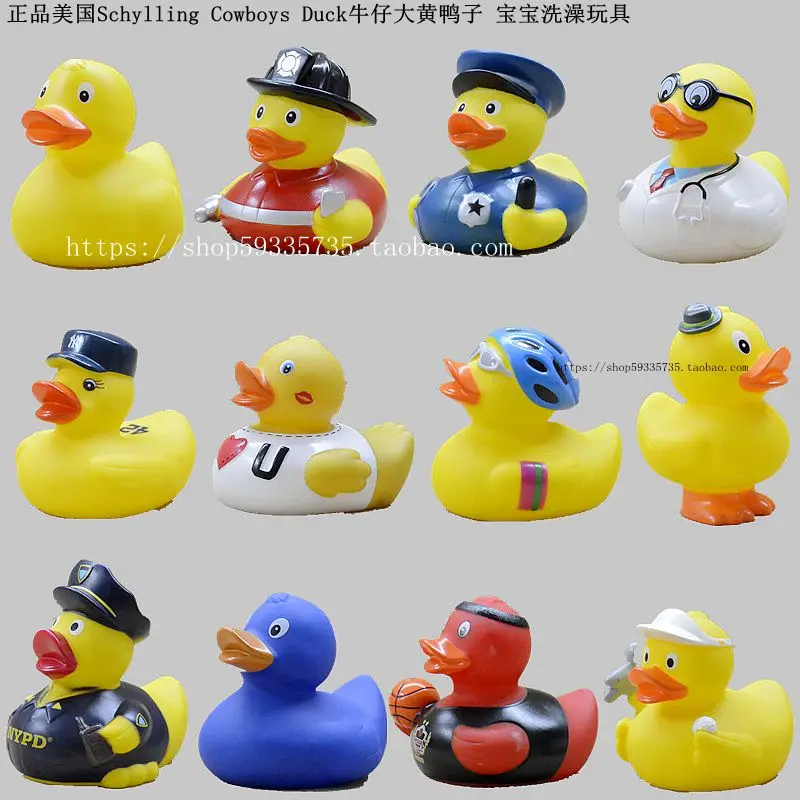 

Rubber Duck Schylling Cowboys Duck Baby Bath Toys Indoor Bathroom Tub & Outdoor Beach Pool Water Park Toy Baby Shower Party Gift