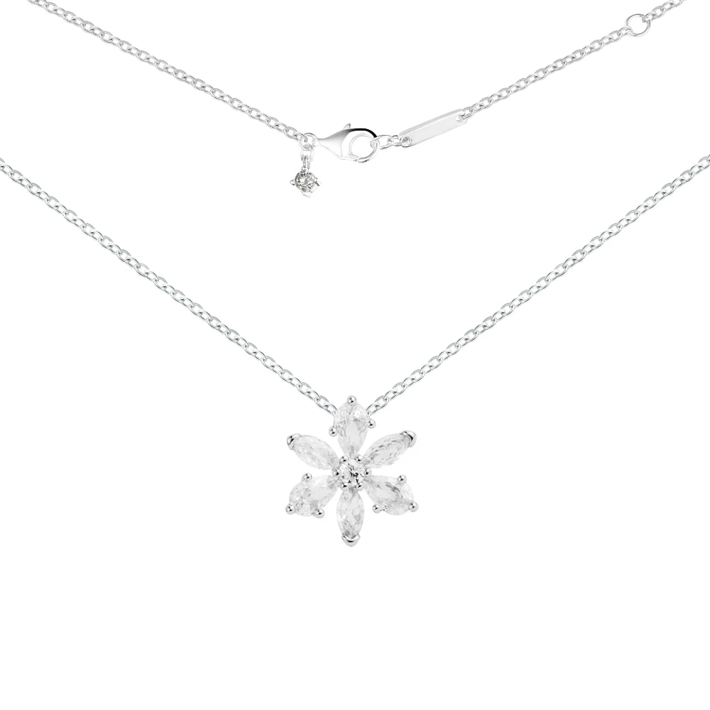

2022 Winter Sparkling Herbarium Cluster Pendant Necklace for Women 925 Silver DIY Fits for European Fashion Jewellery