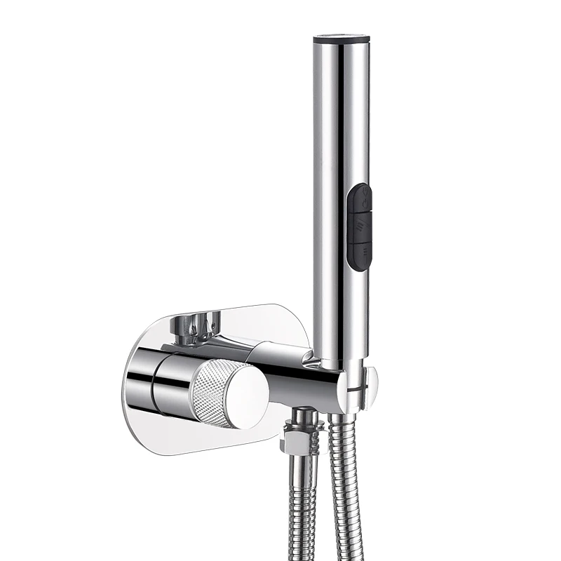 Смеситель для биде из матового розового золота, скрытый смеситель для горячей и холодной воды с 3-функциональным ручным распылителем, самоочищающиеся аксессуары для ванной комнаты