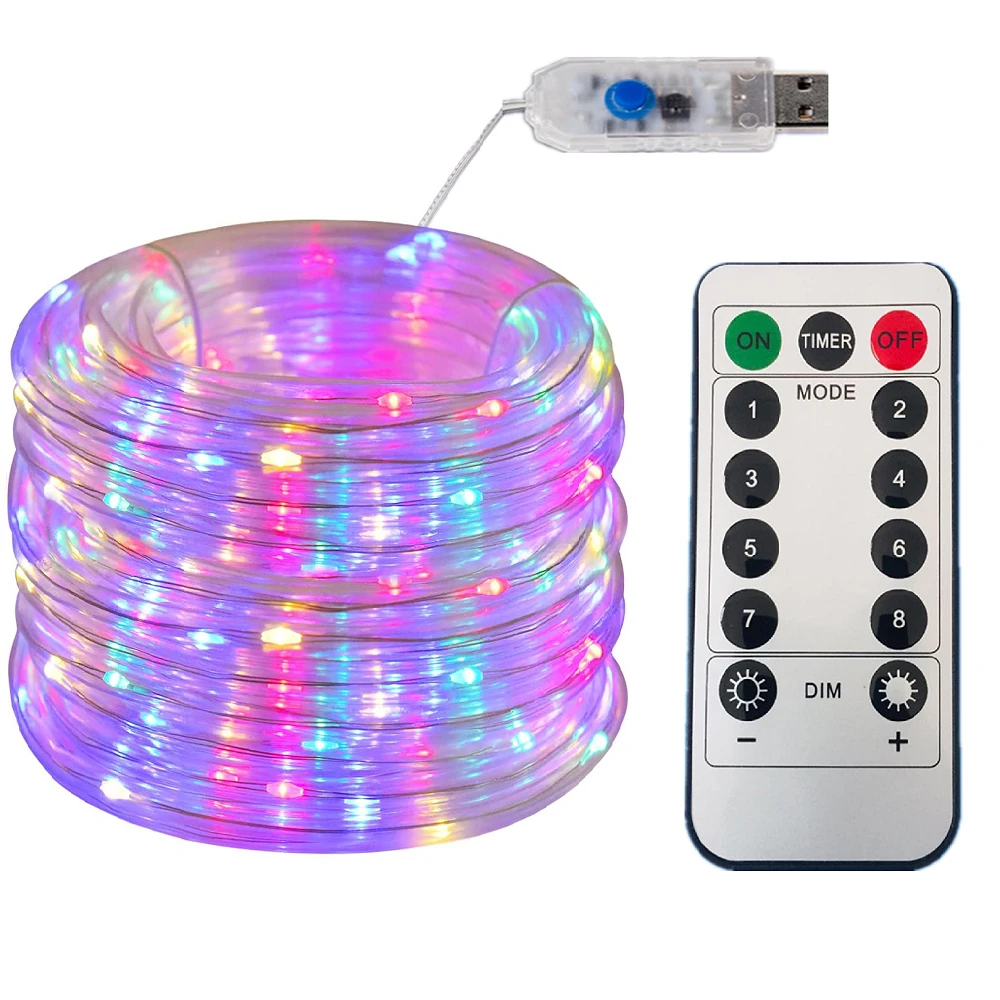 

Tube Fairy Lights USB 5/10/20M Multicolor Rope String Lights Waterproof Outdoor Garden Street Decorations USB Powered 8 Modes