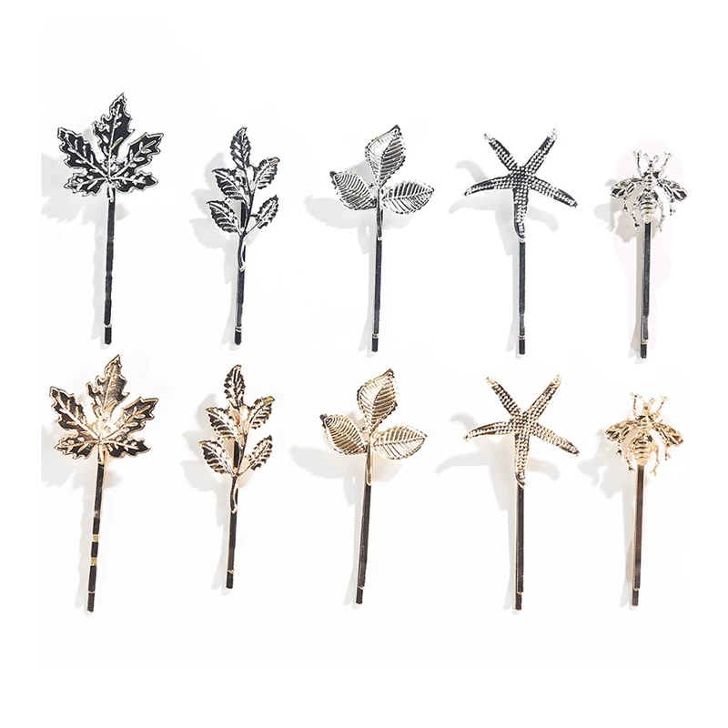 Starfish Bee Hair Barrettes Maple Leaf Women Clips For Girls Trendy Hair Accessories