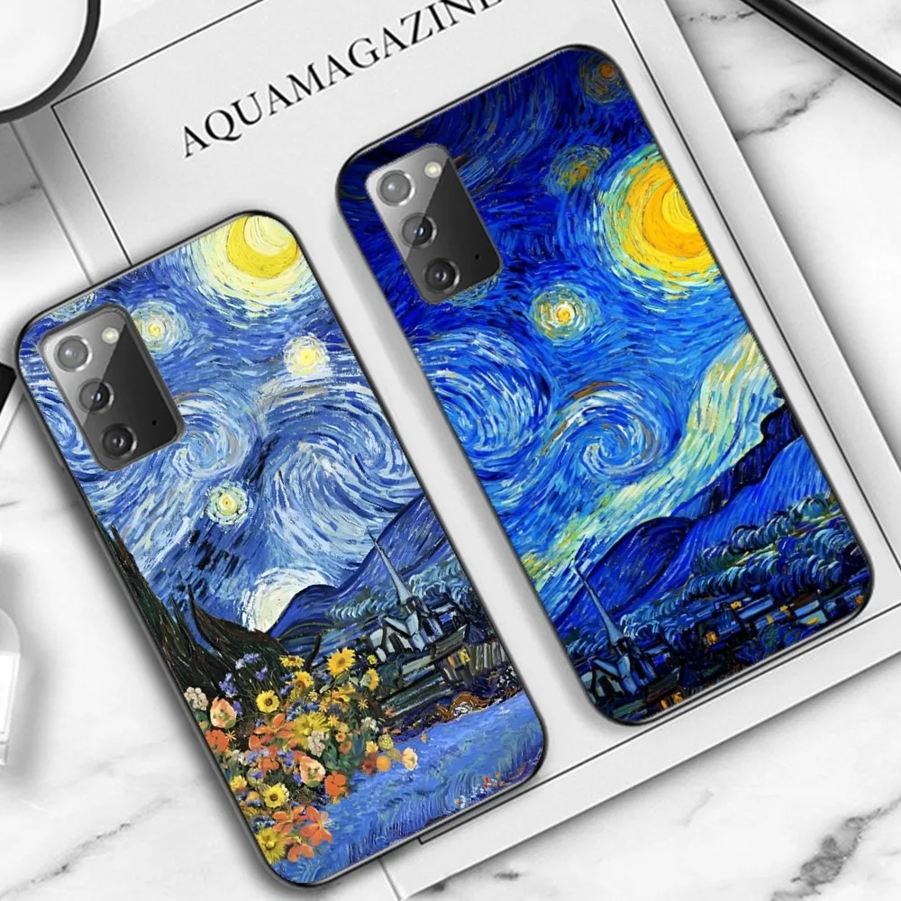 

Van Gogh Starry Sky Art Phone Case For Samsung Note 8 9 10 20 pro plus lite M 10 11 20 30 21 31 51 A 21 22 42 02 03