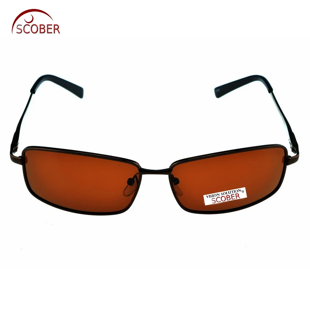 = SCOBER прямоугольные коричневые поляризационные солнцезащитные очки Hd линзы с