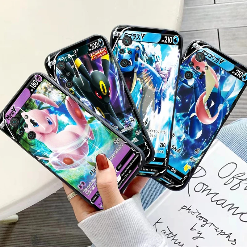 

Pokémon Anime Elf Card Phone Case For Xiaomi Redmi Note 10 10X 10T 10S 9 9T 9A 9C 9S 9 Pro Black Coque Liquid Silicon Back