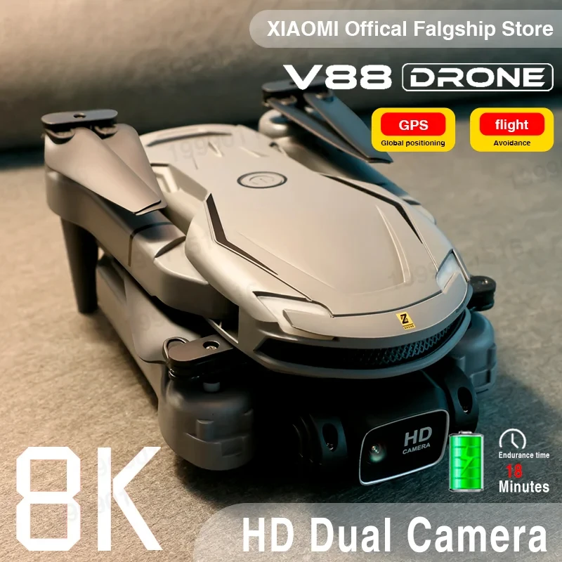 

Brushless Quadcopter V88 5G GPS Drone Professional 8K HD Aerial Photography Camera Obstacle Avoidance Intelligent Hover