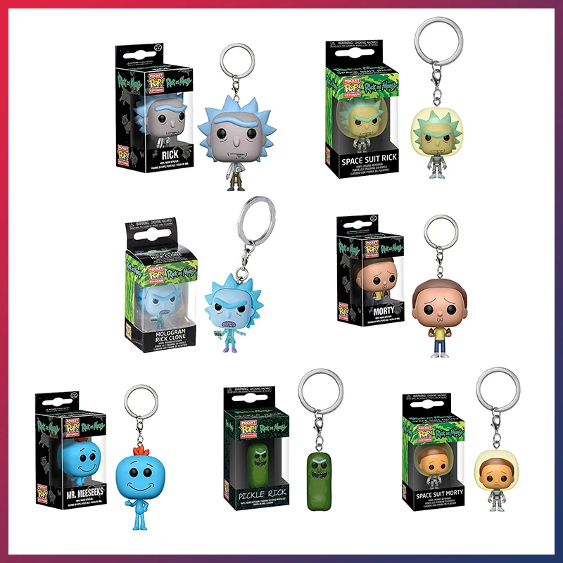 Аниме Funko Pop брелок Рик и Морти фигурка рюкзак кулон куклы украшения