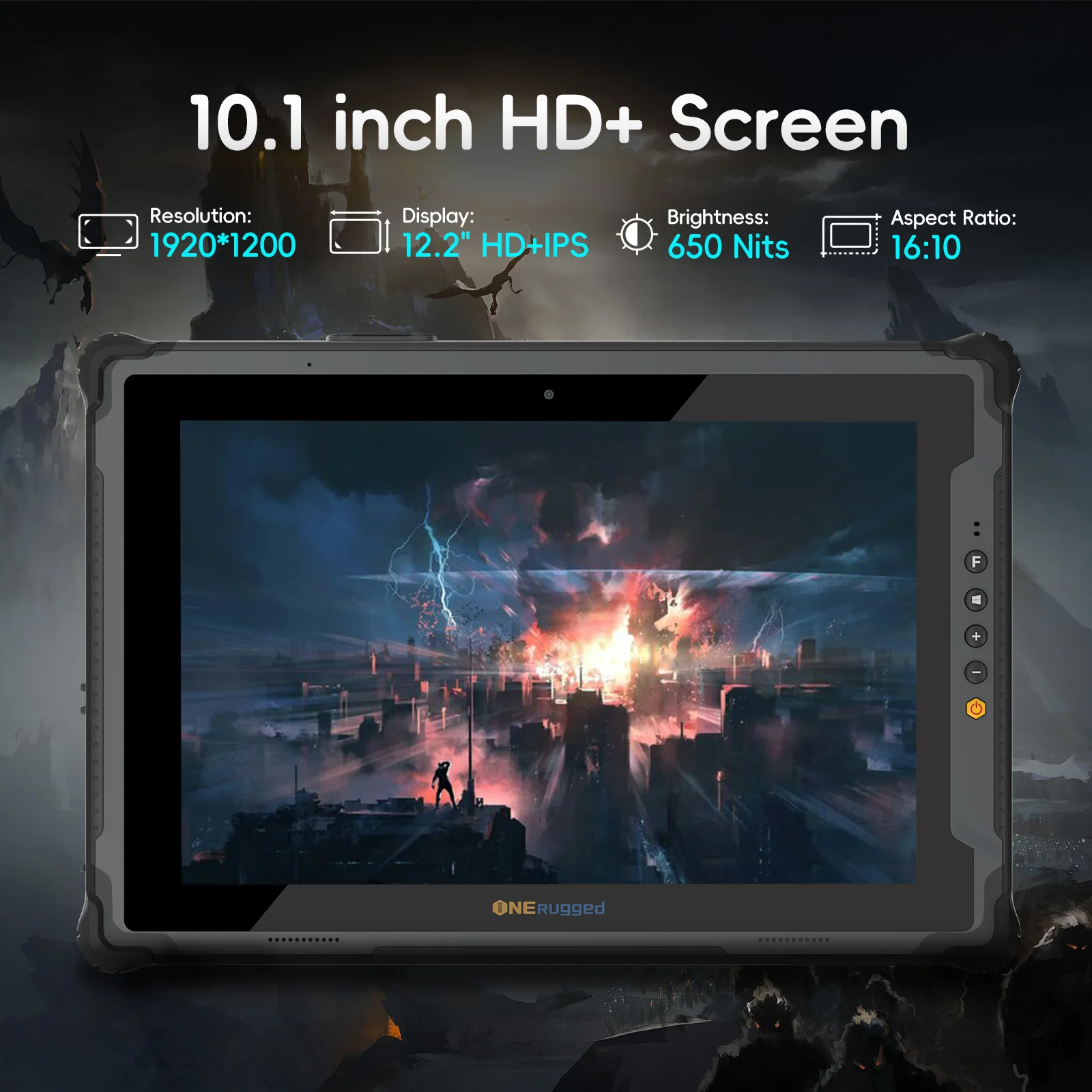 Фото Прочный планшет ONERugged M20J 12 дюймов с Windows 11, 5G, NFC, IP65, водонепроницаемый, с ярким экраном для промышленной и наружной работы №2
