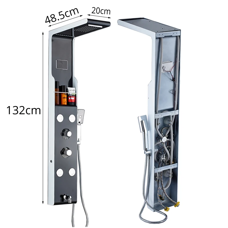 

Смеситель для душа «Водопад» с сисветильник кой и полкой для хранения