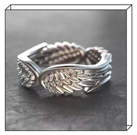 ring angel wing feather wing ring retro stereo ring alloy copper ring fashion jewelry gift