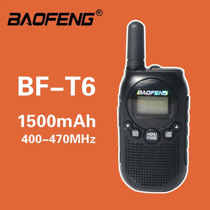 2021 New Baofeng BF-T6 Children's Walkie Talkie Two Way Ham Cb Radio Transceiver Kids Birthday Gift Phone Toy Handheld Intercom