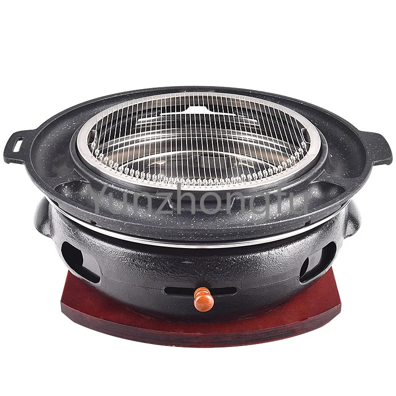 

Печь для гриля с углем, чугунная печь для барбекю с углем, верхняя выхлопная печь для барбекю, бытовая печь для обжарки угля