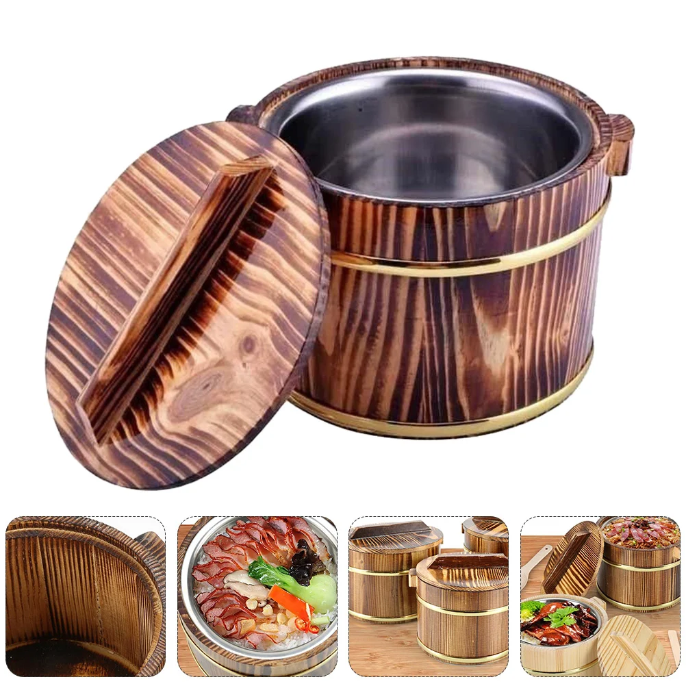 

Rice Sushi Bowl Tub Bucket Wooden Mixing Wood Steamer Japanese Oke Hangiri Steaming Steamed Container Cooking Chinese Steam