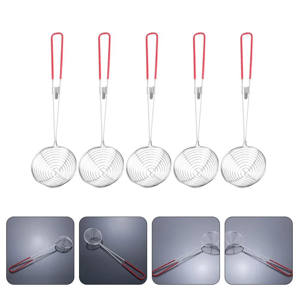 

5pcs Colanders Household Filter Spoon Stainless Steel Colanders Restaurant Food Strainers for Kitchen Home