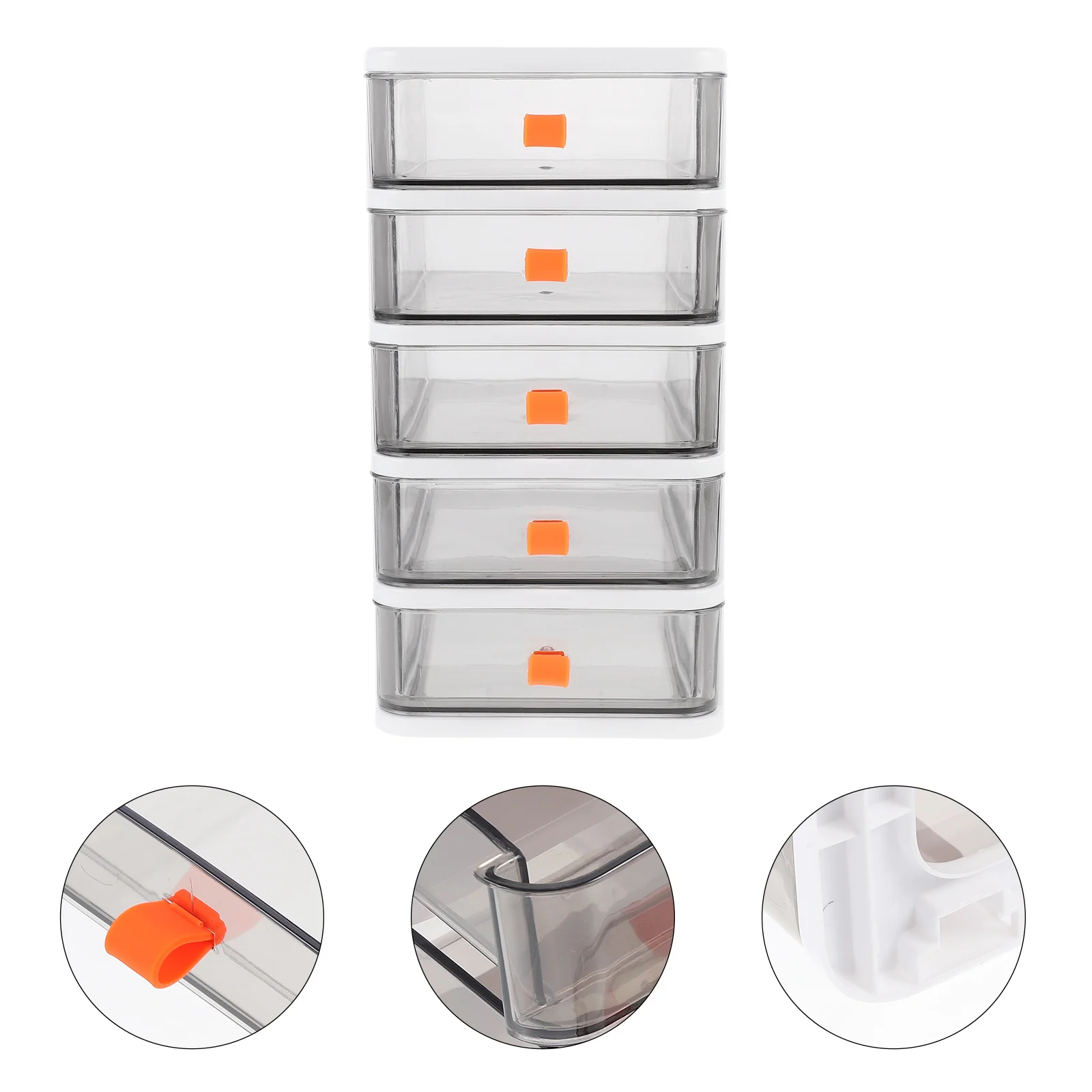 

Storage Box Clear Organizer Drawers Transparent Desktop PP Sundries Holder Stationary with Jewelry for Office Tpe Type
