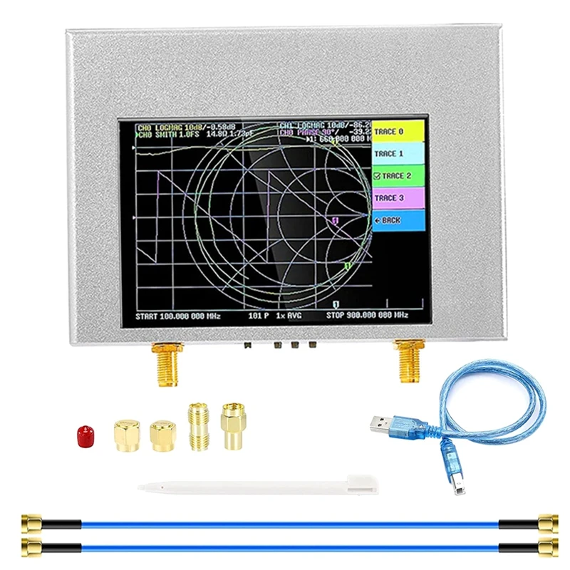 

4 Inch TFT Vector Network Analyzer NanoVNA V2 Plus4 50KHz-4GHz Shortwave HF VHF UHF 70-90DB Network Analyzer