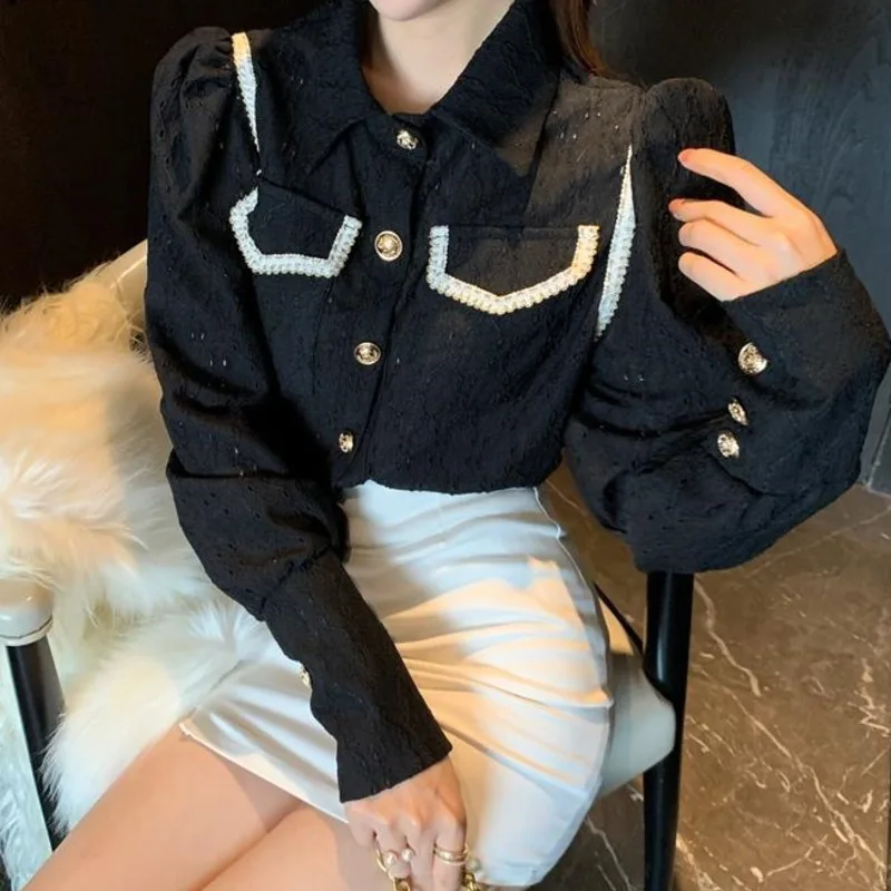 

Рубашка с рукавами-фонариками в Корейском стиле