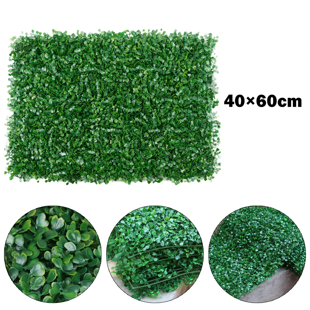 

Artificial Decorations Simulated Lawn Plant Walls HDPE Foliage Hedge Grass Mat Greenery Panels Fence UV WATER RESISTANT 40x60cm
