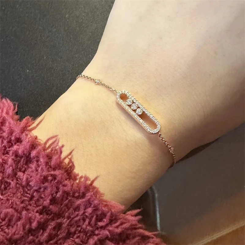 Европейский и американский модный геометрический браслет с кристаллами Женский