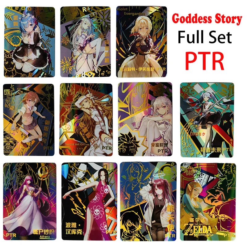 

Anima Goddess Story Cartoon Full Set Ptr Kids Toys Games Collection Cards Gold Flash Cards Kamado Nezuko Okita Souji Yuuki Asuna