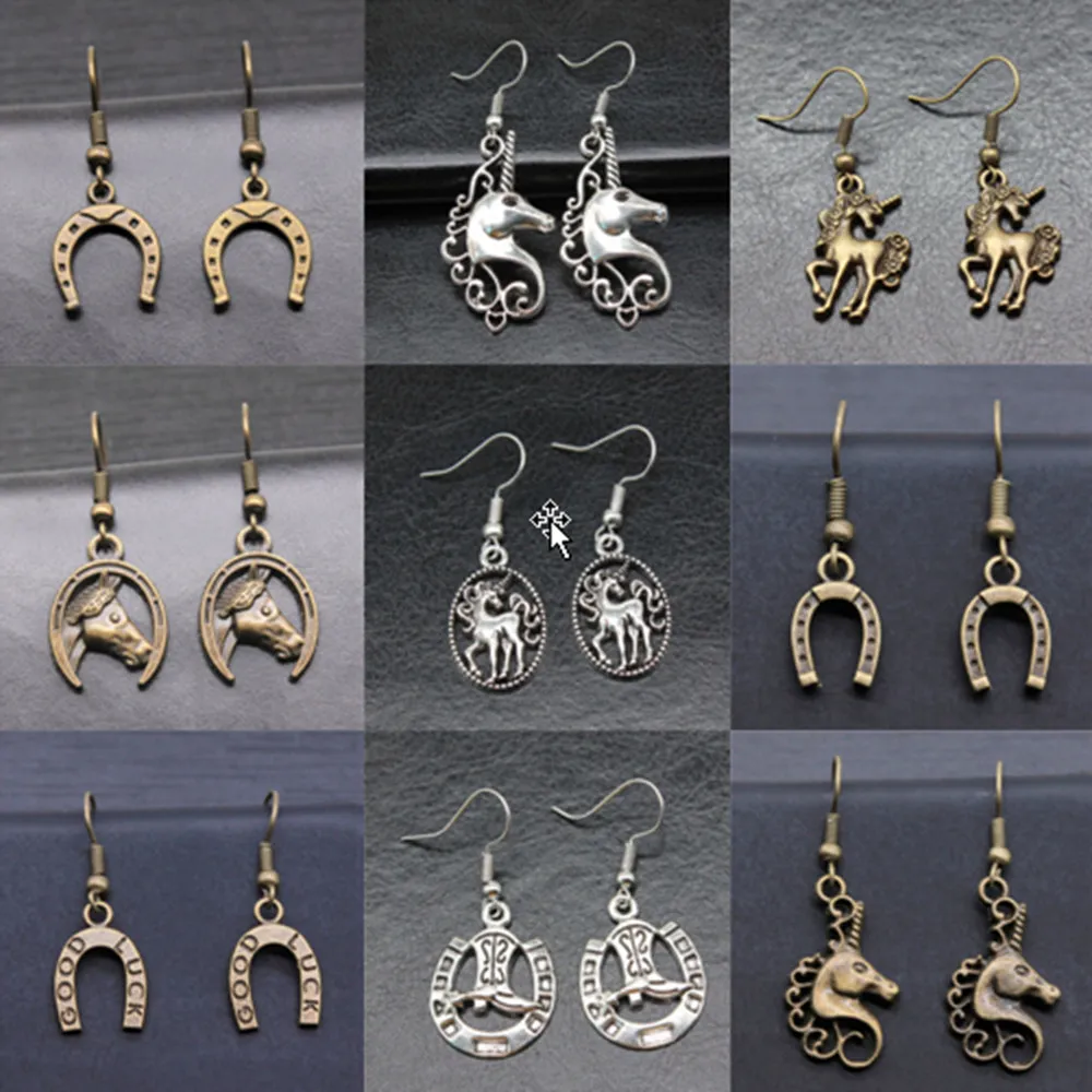1 pair Horse and unicorn Charms Fashion Dangle Earrings Gift For Women |