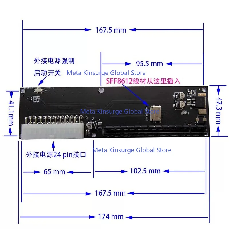 Модуль для внешней видеокарты, совместимый с Mini PC EGPU, M.2 NVMe Oculink SFF-8612, компонент для расширения внешней видеокарты. (art.: 3920db40c3cfb) - 3920db40c3cfb