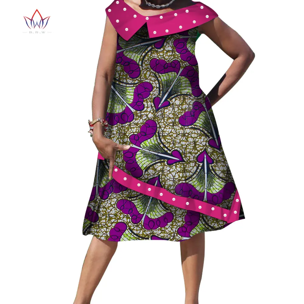 

Elegant And Pretty Women's dresses Summer African rich bazin original 2023 Vintage Dashiki Bazin Knee-length Clothing WY5049