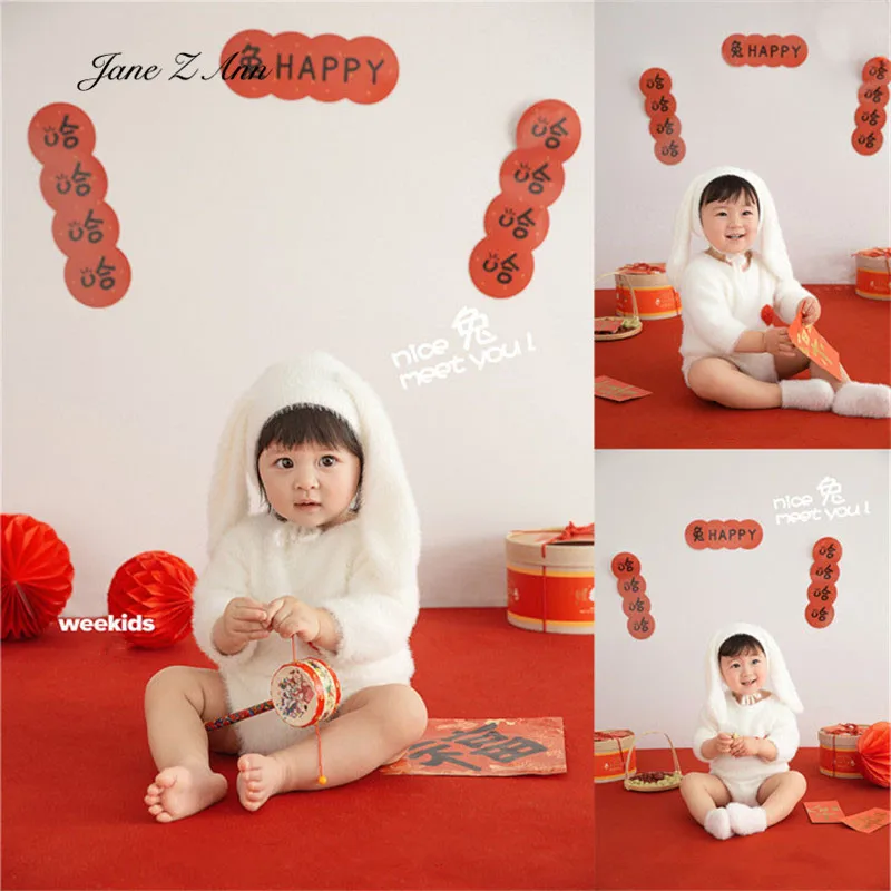 New arrival 1 year baby Rabbit Year New Year Clothes Children Photos Celebrate holiday bunny Style