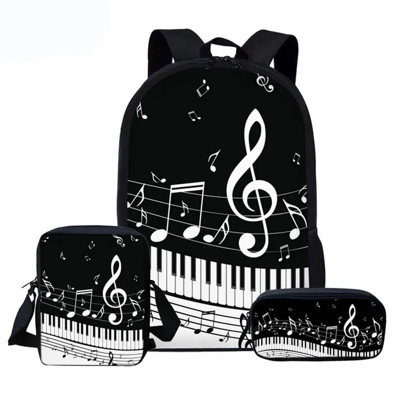 Детские школьные ранцы для девочек-подростков, рюкзак с принтом пианино для книг и музыкальных нот, комплект портфелей для начальной школы ...