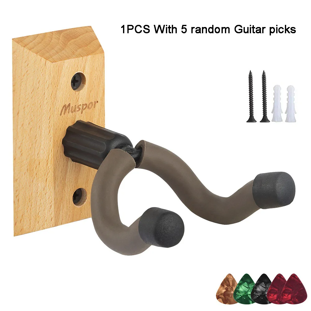 

U-Shaped Guitar Wall Mount Mount Sponge&hardwood Width 2.6in With Screws 15*11*9cm Guitar Hanger Holder Length 3.in